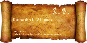 Koronkai Vilmos névjegykártya